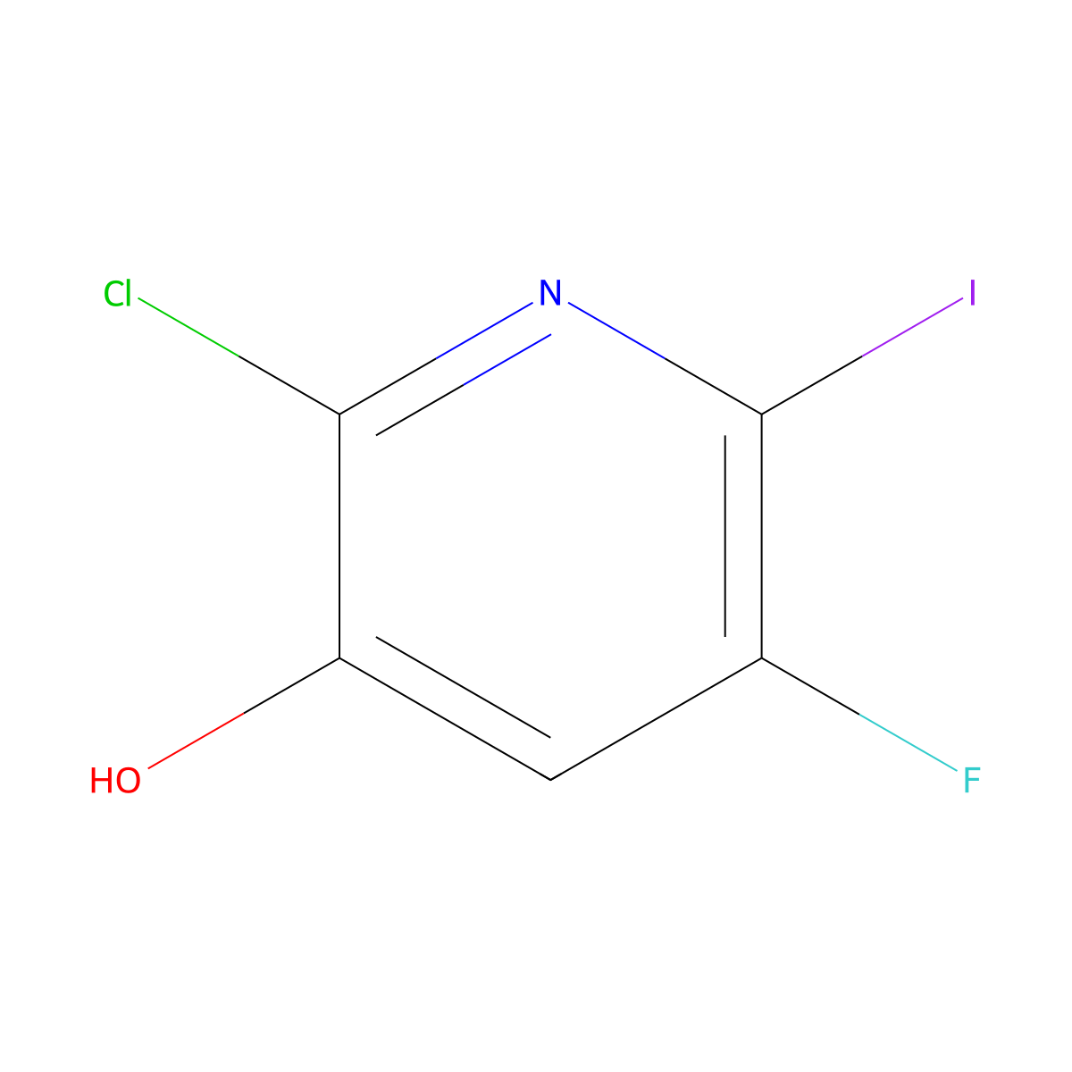 2-Chloro-5-fluoro-6-iodopyridin-3-ol molecular structure, CAS 1253223-34-5