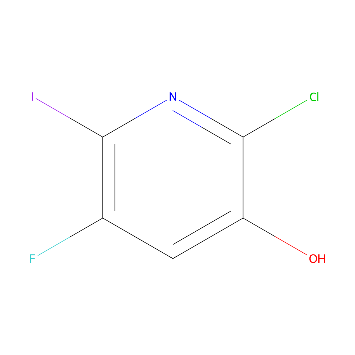 2-Chloro-5-fluoro-6-iodopyridin-3-ol molecular structure, CAS 1253223-34-5