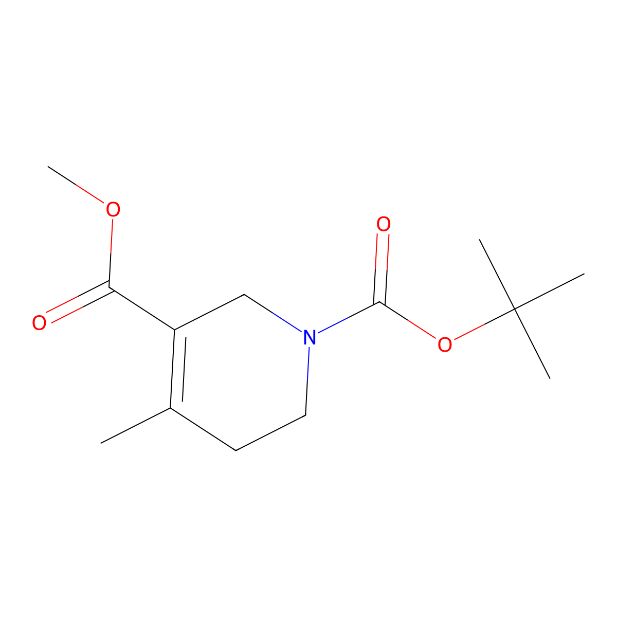 1-tert-Butyl 3-methyl 4-methyl-5,6-dihydropyridine-1,3(2H)-dicarboxylate molecular structure, CAS 1253226-20-8
