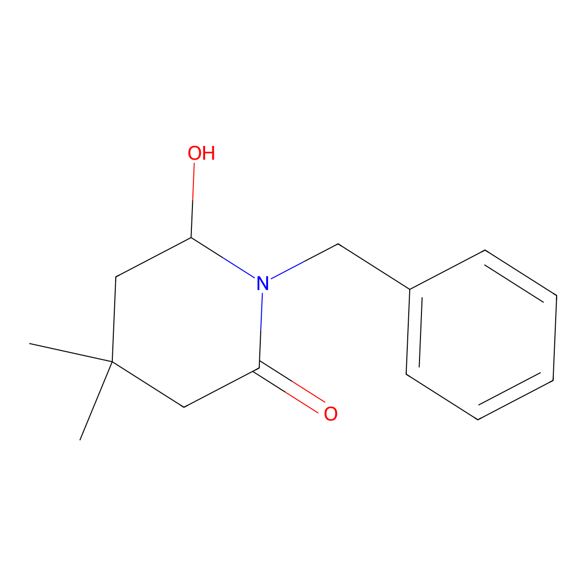 1-Benzyl-6-hydroxy-4,4-dimethylpiperidin-2-one molecular structure, CAS 1253226-26-4