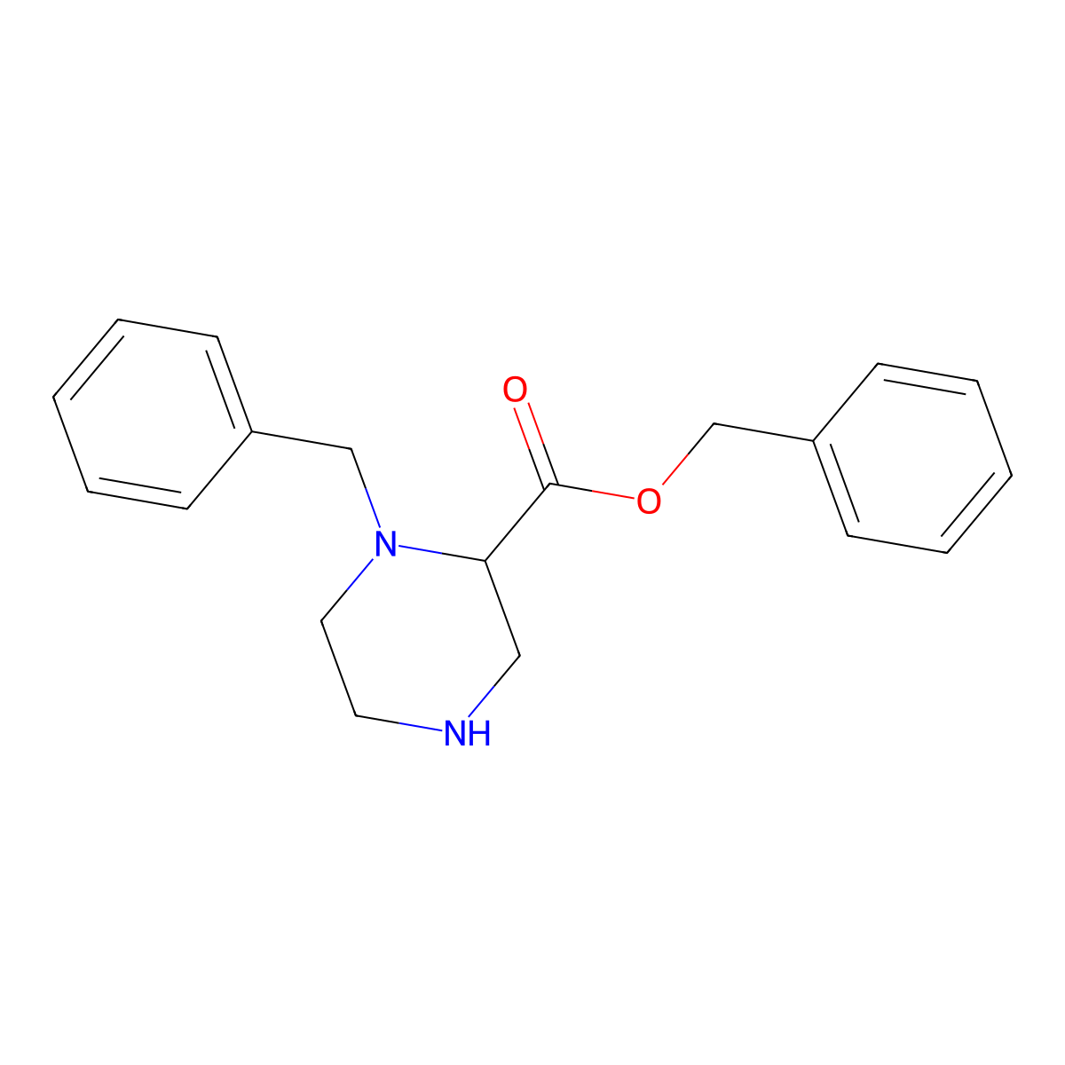 Benzyl 1-benzylpiperazine-2-carboxylate molecular structure, CAS 1253226-48-0