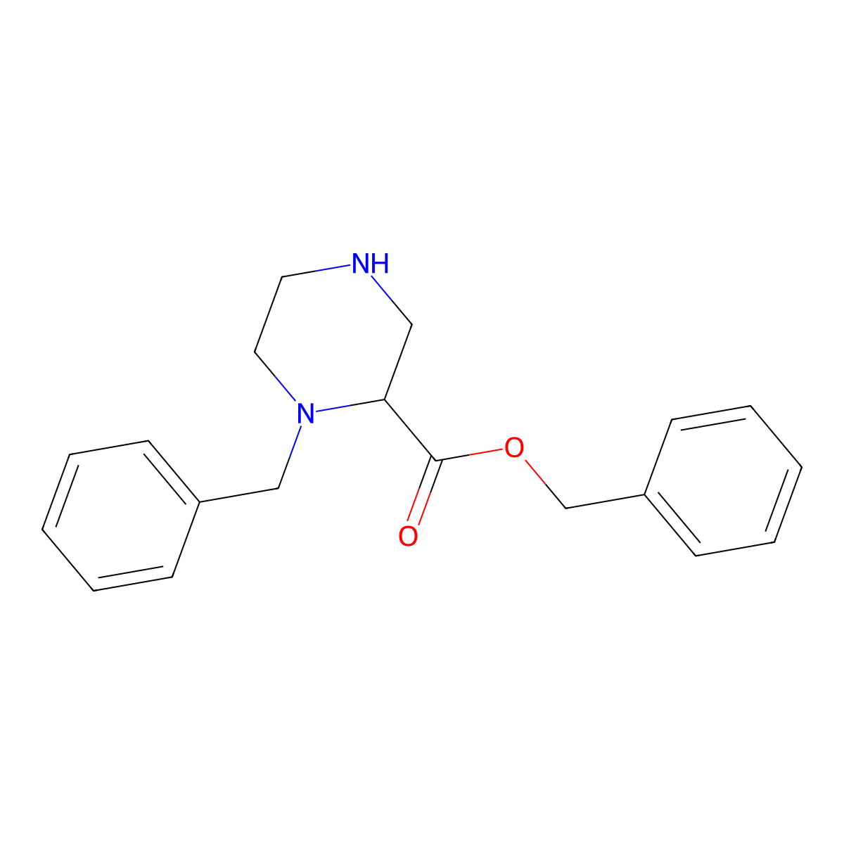 Benzyl 1-benzylpiperazine-2-carboxylate molecular structure, CAS 1253226-48-0