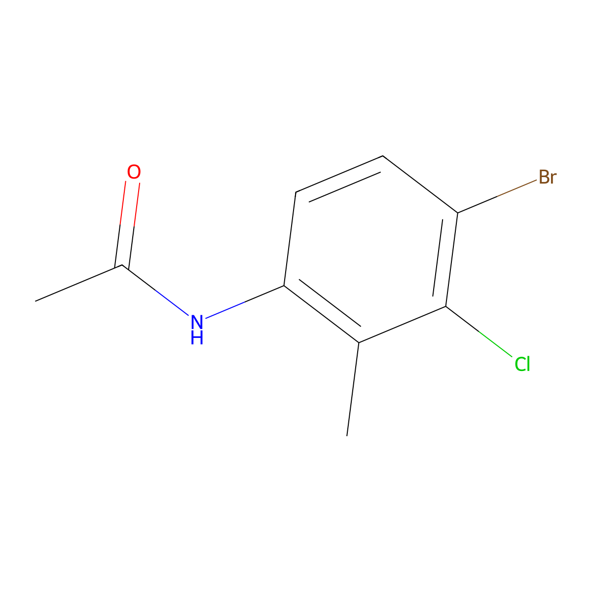 N-(4-Bromo-3-chloro-2-methylphenyl)acetamide molecular structure, CAS 125328-80-5