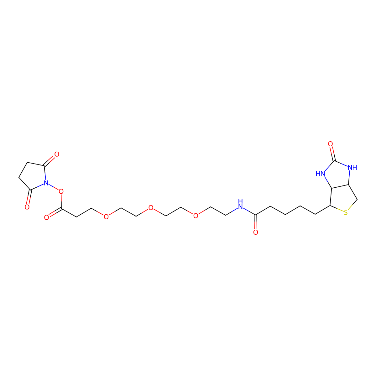 Biotin-PEG3-NHS ester molecular structure, CAS 1253286-56-4