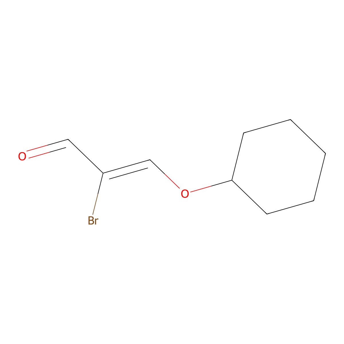 2-Bromo-3-(cyclohexyloxy)acrylaldehyde molecular structure, CAS 1253298-70-2
