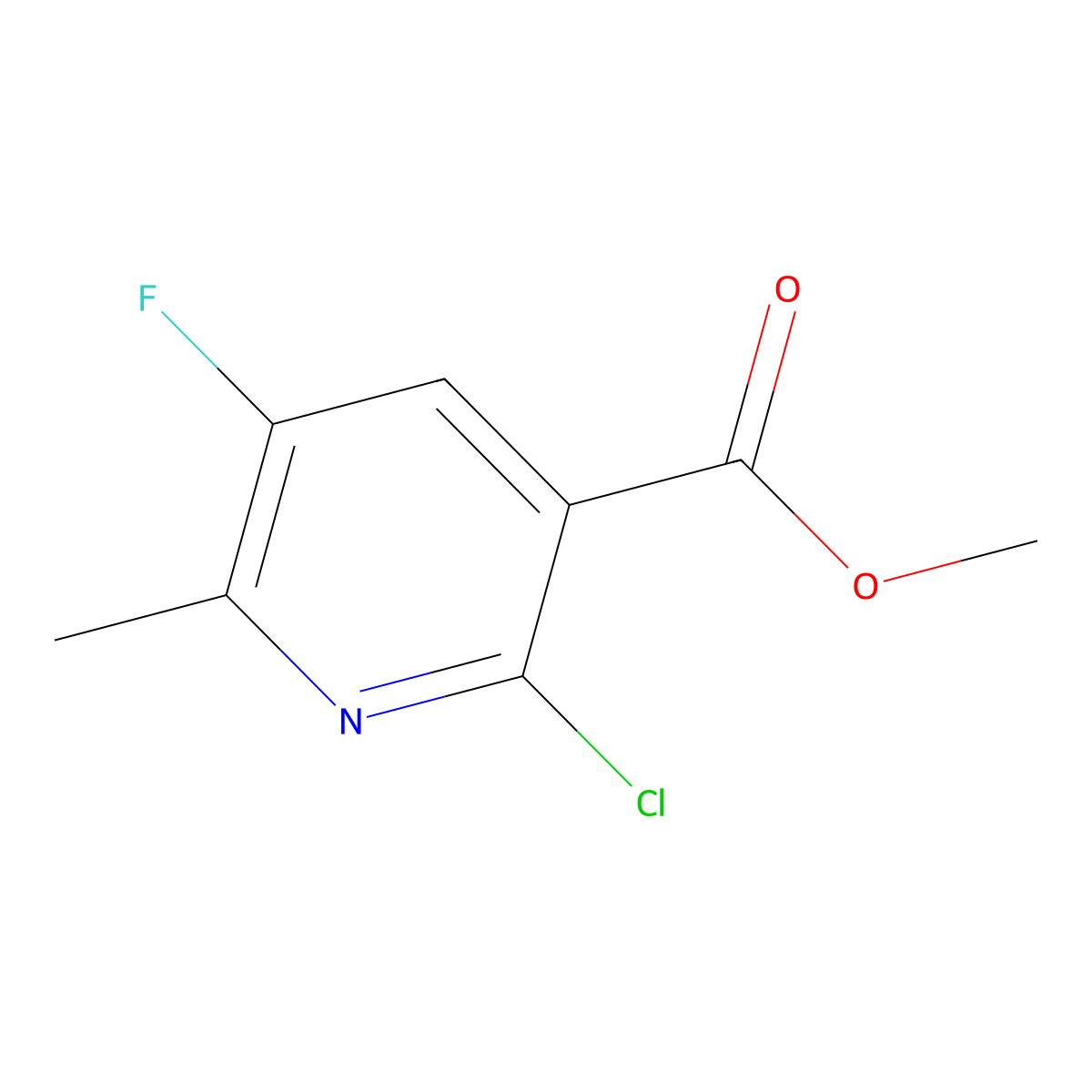 Methyl 2-Chloro-5-fluoro-6-methylnicotinate molecular structure, CAS 1253383-90-2