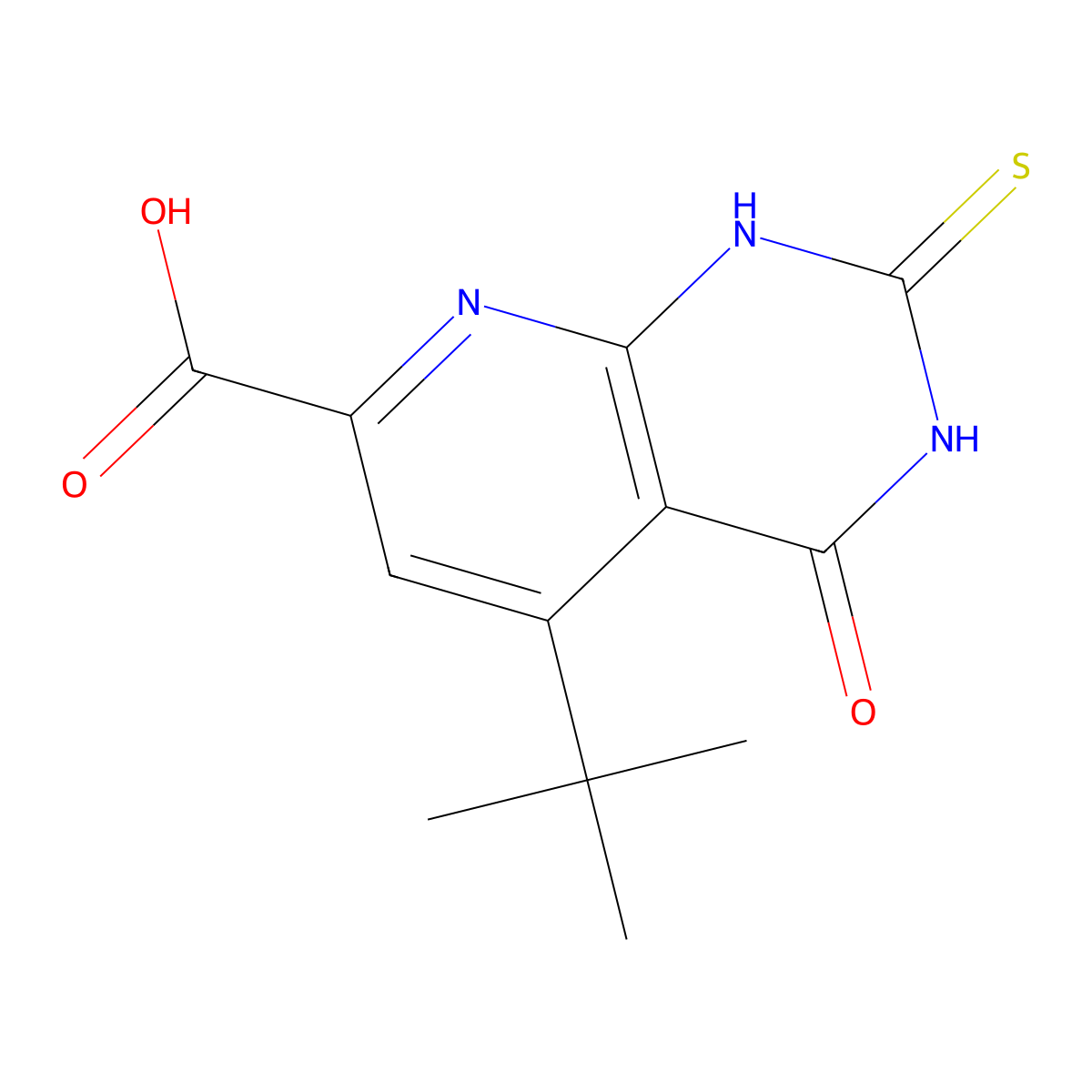 5-(Tert-butyl)-2-mercapto-4-oxo-1,4-dihydropyrido[2,3-d]pyrimidine-7-carboxylic acid molecular structure, CAS 1253394-80-7