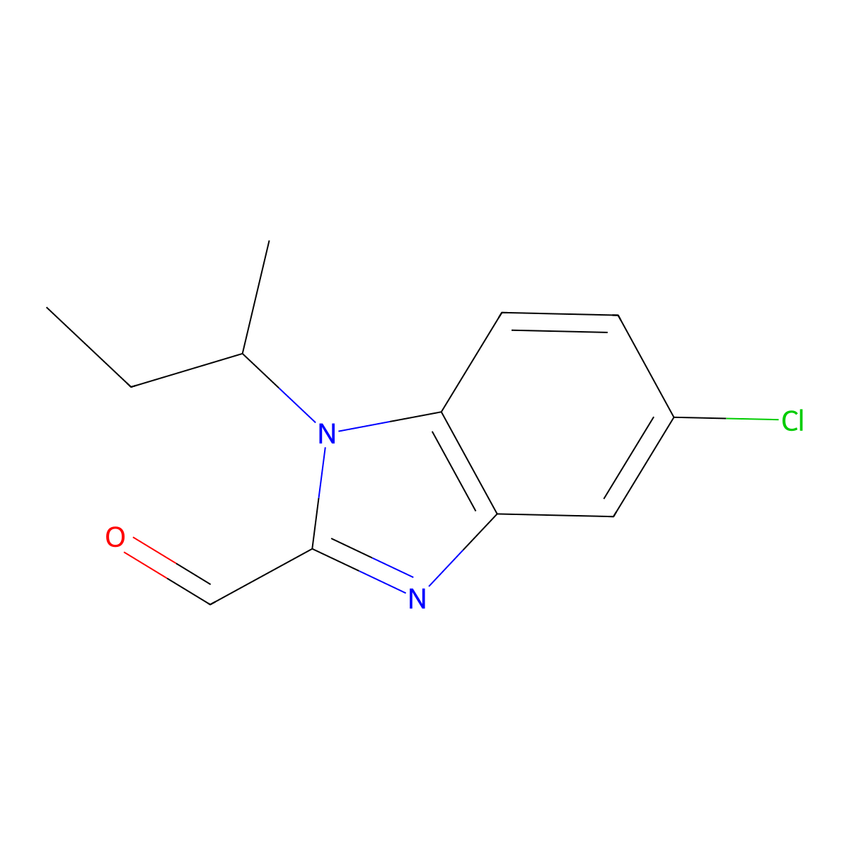 1-(sec-Butyl)-5-chloro-1H-benzo[d]imidazole-2-carbaldehyde molecular structure, CAS 1253394-89-6