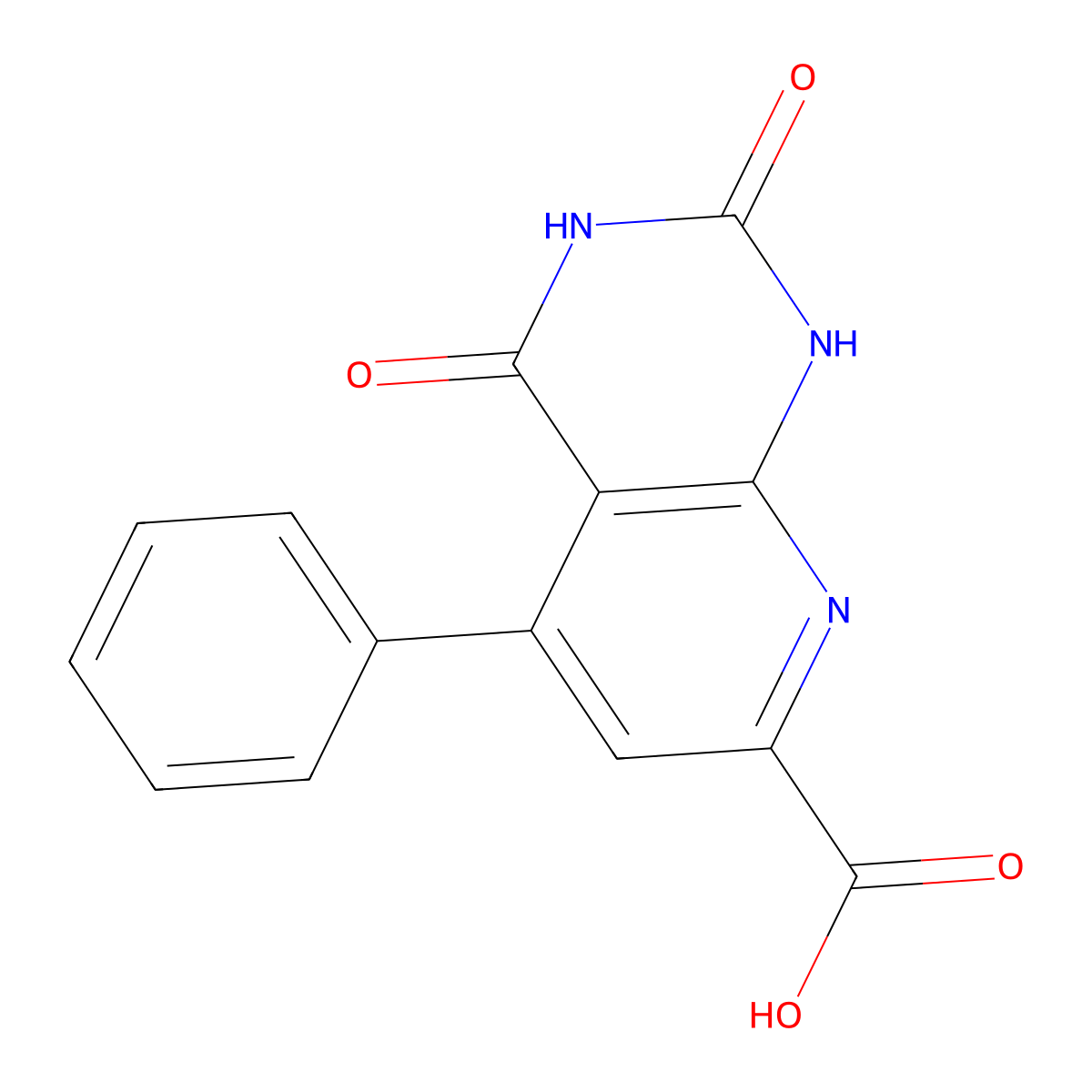 2,4-Dioxo-5-phenyl-1,2,3,4-tetrahydropyrido[2,3-d]pyrimidine-7-carboxylic acid molecular structure, CAS 1253394-92-1