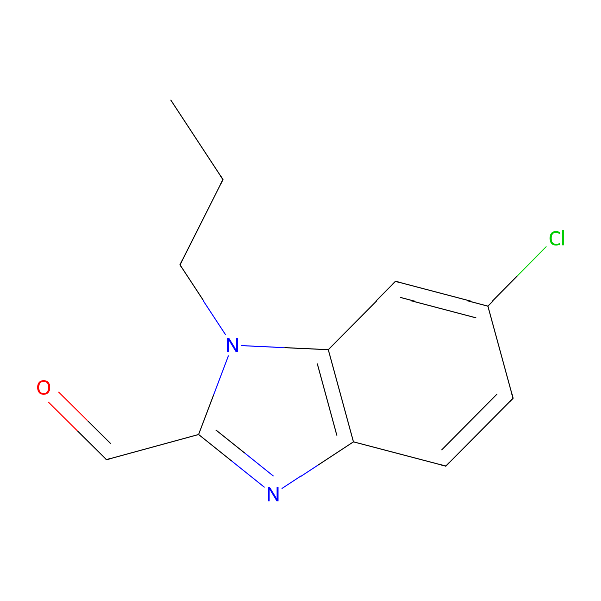 6-Chloro-1-propyl-1H-benzo[d]imidazole-2-carbaldehyde molecular structure, CAS 1253394-96-5
