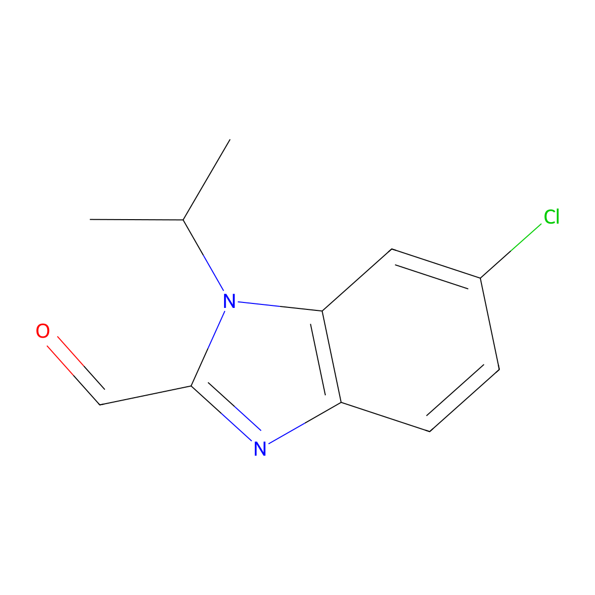 6-chloro-1-isopropyl-1H-benzo[d]imidazole-2-carbaldehyde molecular structure, CAS 1253395-05-9