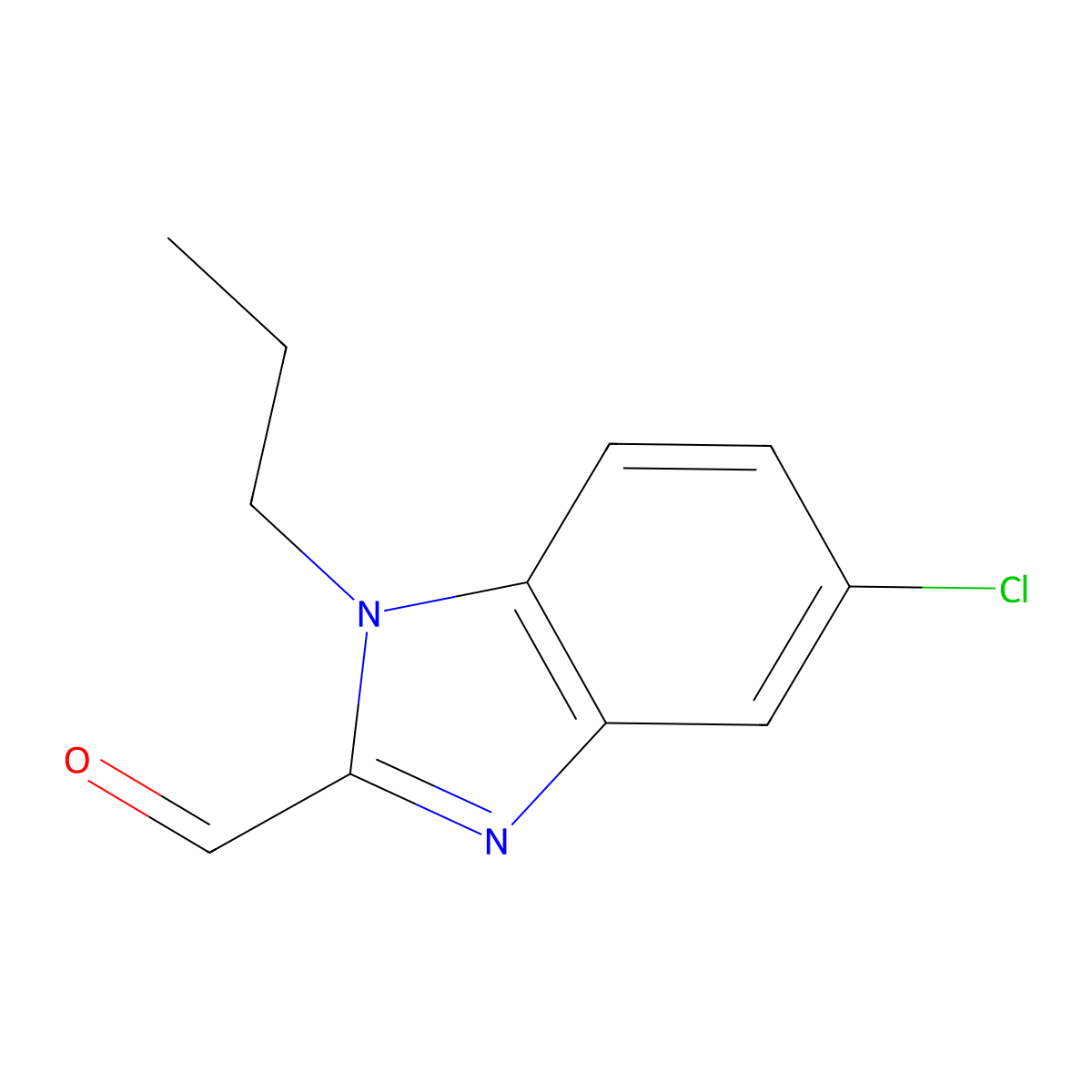 5-Chloro-1-propyl-1H-benzo[d]imidazole-2-carbaldehyde molecular structure, CAS 1253395-07-1