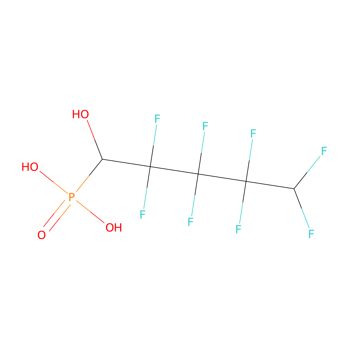 (2,2,3,3,4,4,5,5-Octafluoro-1-hydroxypentyl)phosphonic acid molecular structure, CAS 125340-51-4