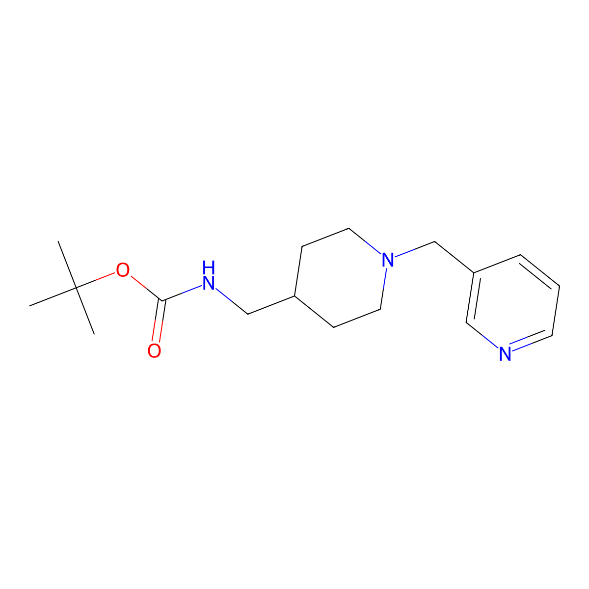 tert-Butyl [1-(pyridin-3-ylmethyl)piperidin-4-yl]methylcarbamate molecular structure, CAS 1253403-51-8