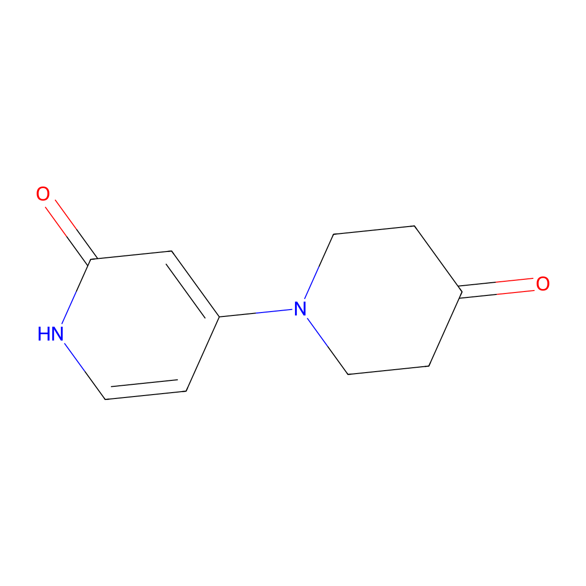 4-(4-Oxopiperidin-1-yl)-1,2-dihydropyridin-2-one molecular structure, CAS 1253415-36-9