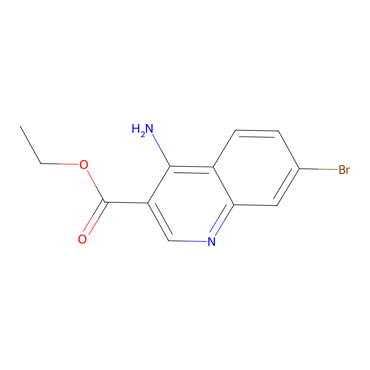 Ethyl 4-amino-7-bromoquinoline-3-carboxylate molecular structure, CAS 1253420-35-7