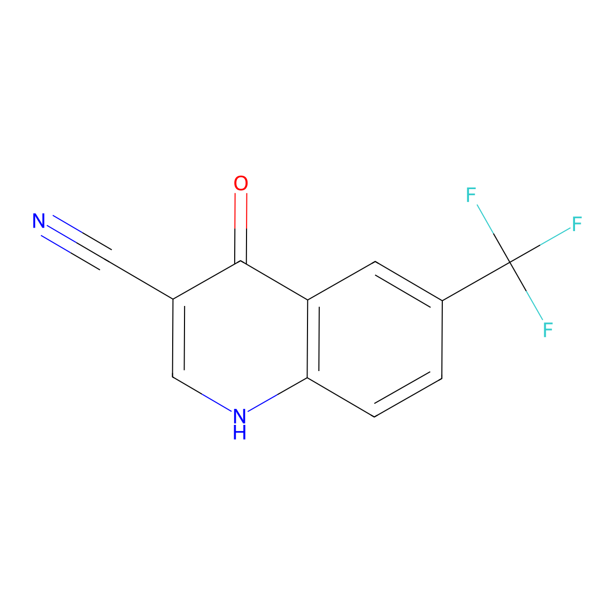 4-Hydroxy-6-(trifluoromethyl)quinoline-3-carbonitrile molecular structure, CAS 1253420-47-1