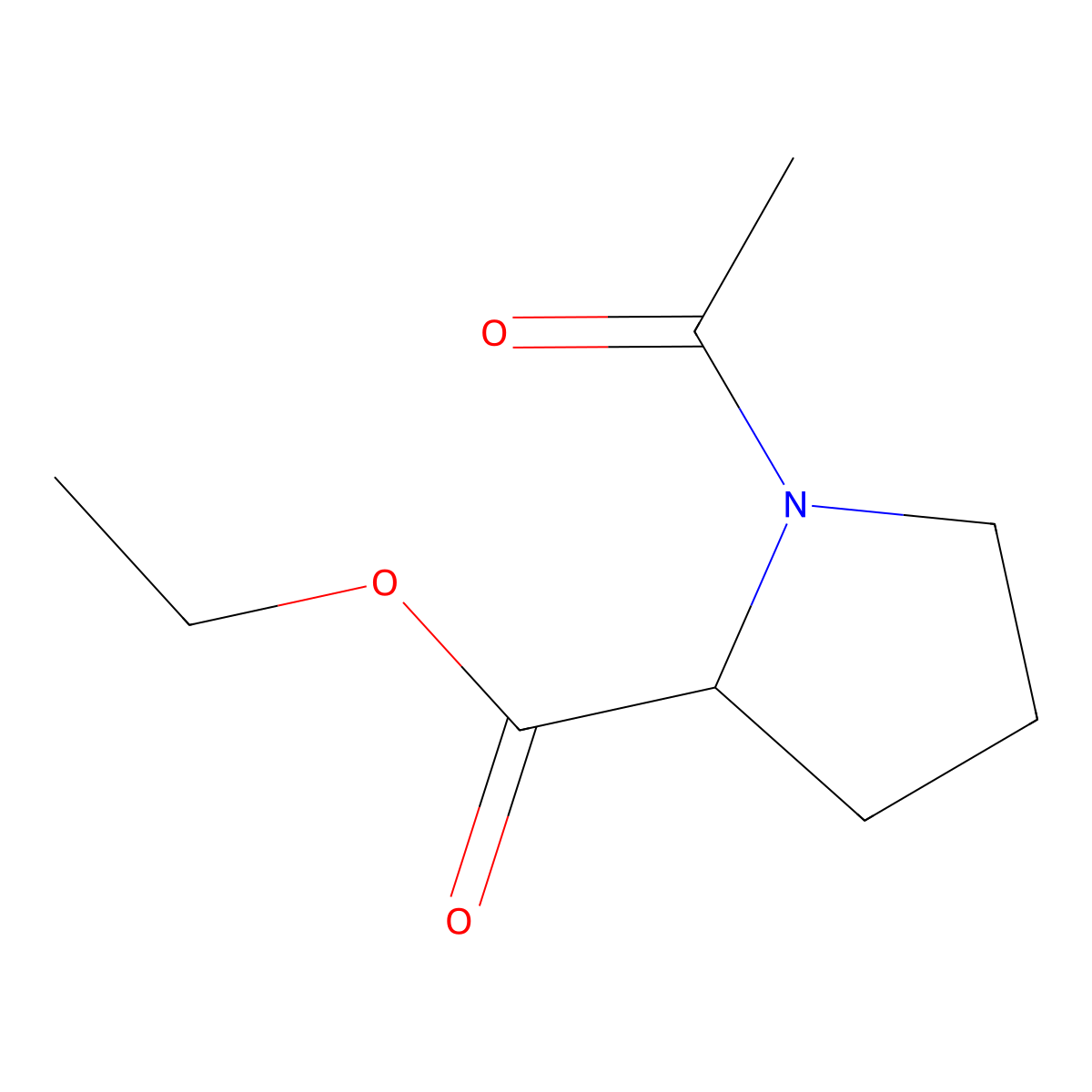 (S)-Ethyl 1-acetylpyrrolidine-2-carboxylate molecular structure, CAS 125347-82-2