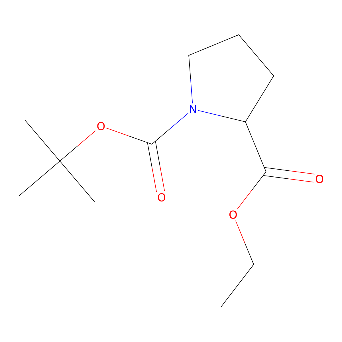 Boc-DL-Proline ethyl ester molecular structure, CAS 125347-83-3