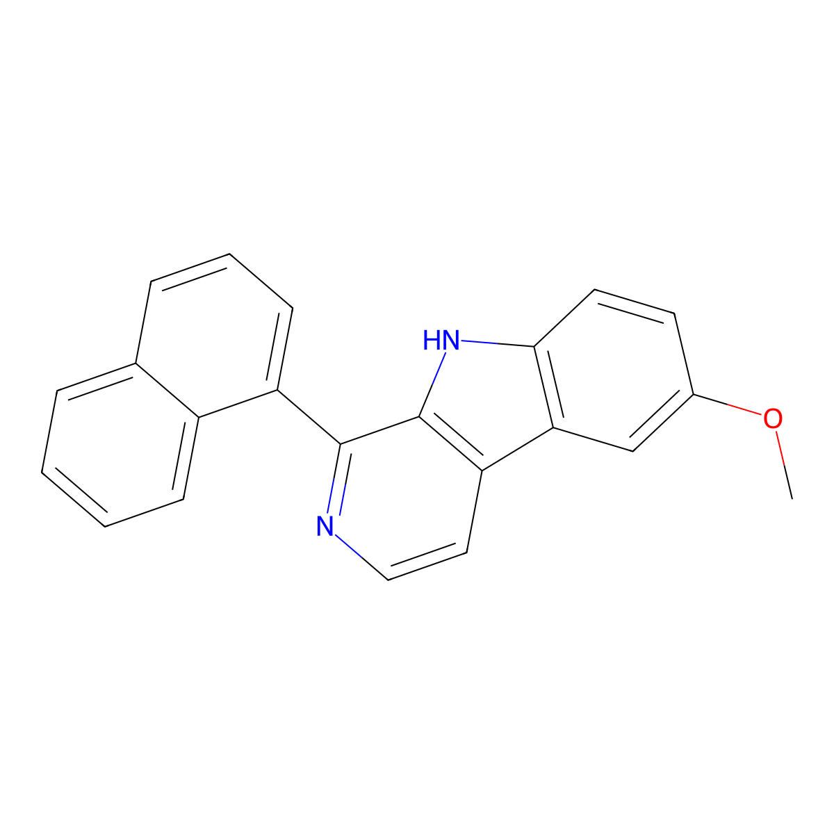 6-methoxy-1-(naphthalen-1-yl)-9H-pyrido(3,4-b)indole molecular structure, CAS 1253491-42-7