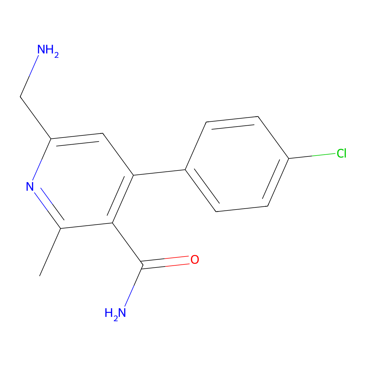 6-(Aminomethyl)-4-(4-chlorophenyl)-2-methylpyridine-3-carboxamide molecular structure, CAS 1253519-35-5