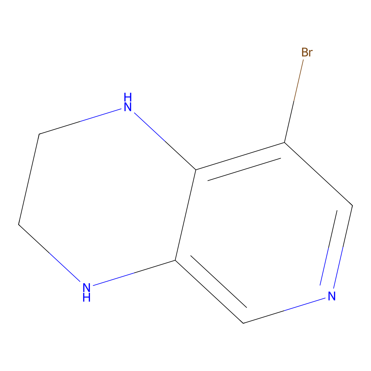 8-Bromo-1,2,3,4-tetrahydropyrido[3,4-b]pyrazine molecular structure, CAS 1253526-90-7