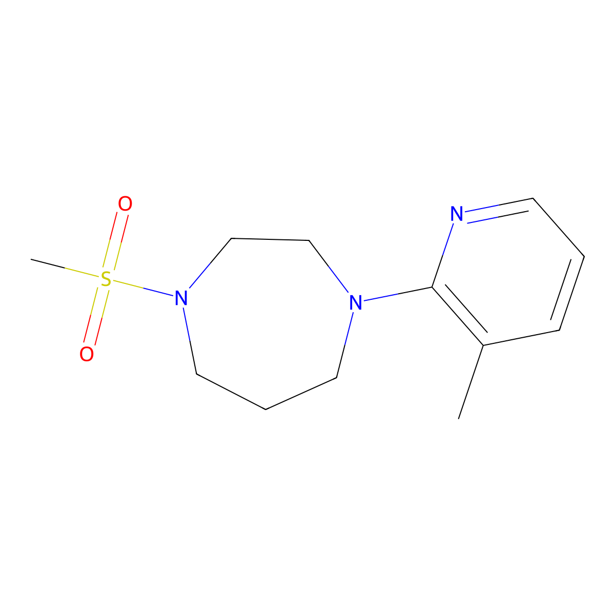 1-Methanesulfonyl-4-(3-methylpyridin-2-yl)-1,4-diazepane molecular structure, CAS 1253527-77-3