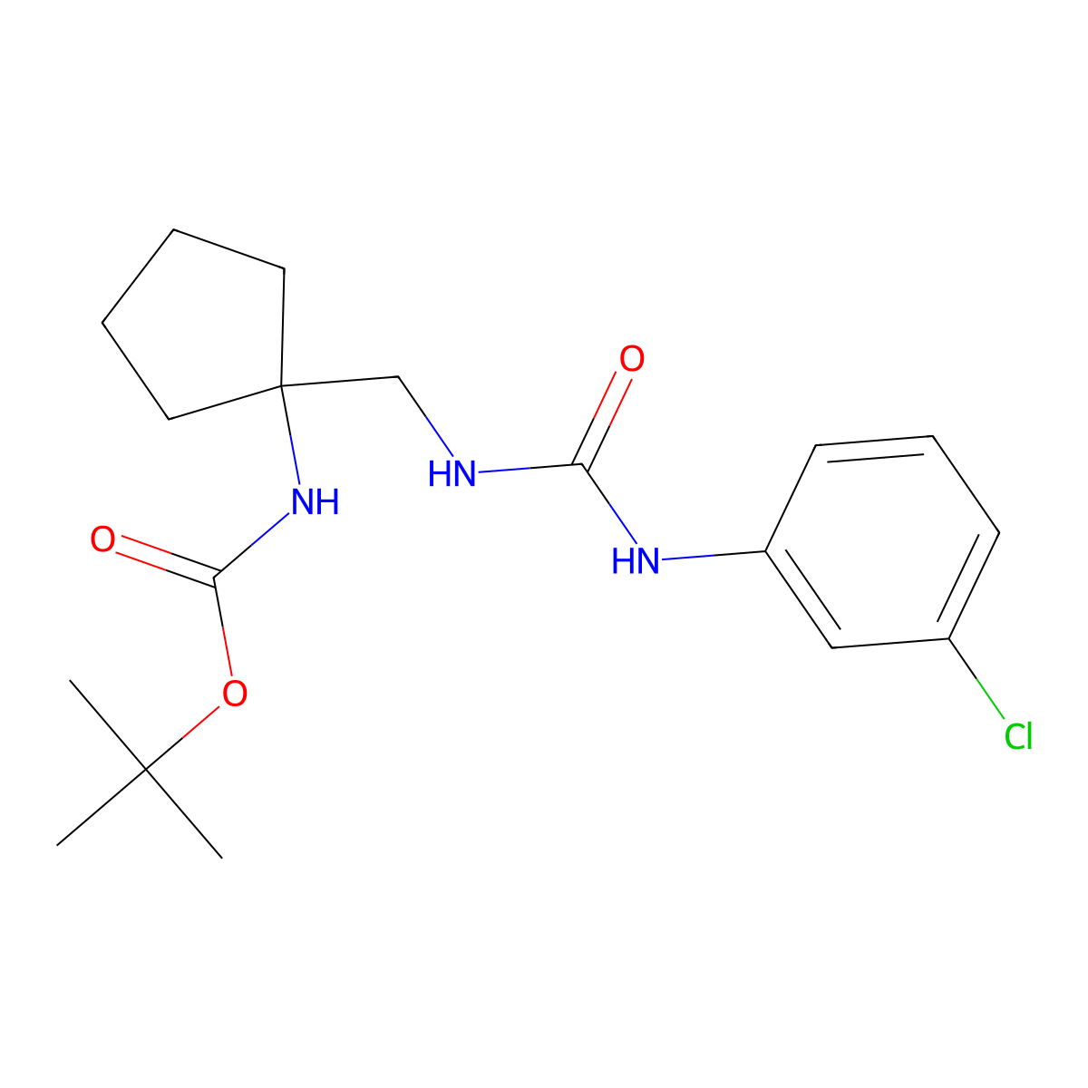 tert-butyl N-[1-({[(3-chlorophenyl)carbamoyl]amino}methyl)cyclopentyl]carbamate molecular structure, CAS 1253527-79-5