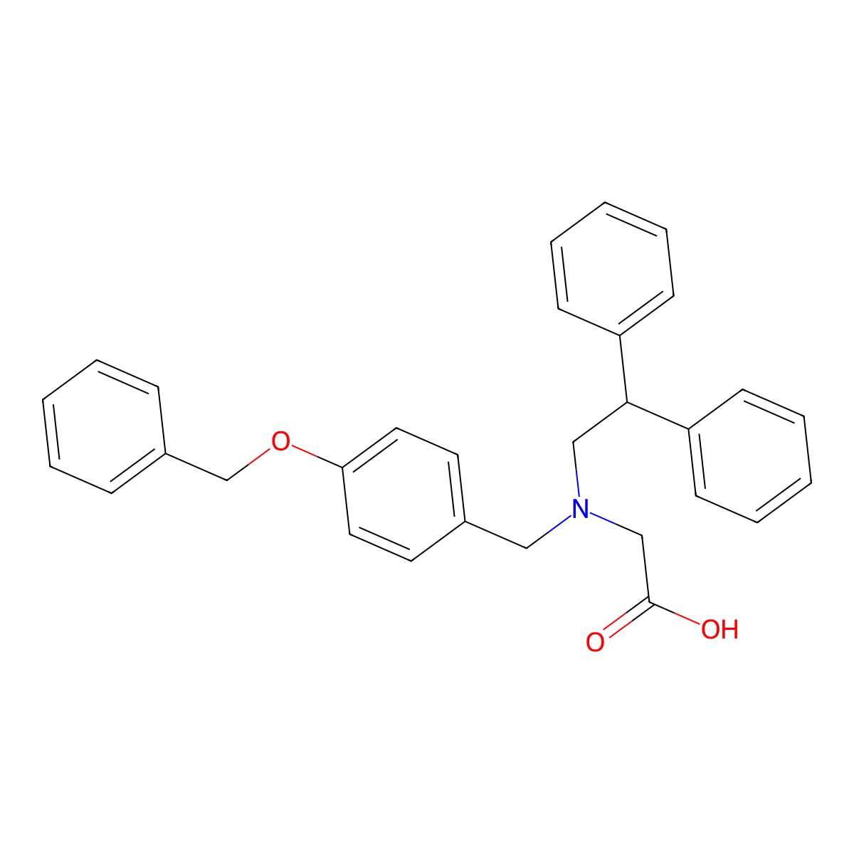 2-({[4-(Benzyloxy)phenyl]methyl}(2,2-diphenylethyl)amino)acetic acid molecular structure, CAS 1253527-82-0
