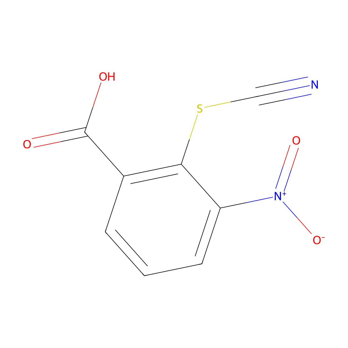 2-(Cyanosulfanyl)-3-nitrobenzoic acid molecular structure, CAS 1253528-05-0