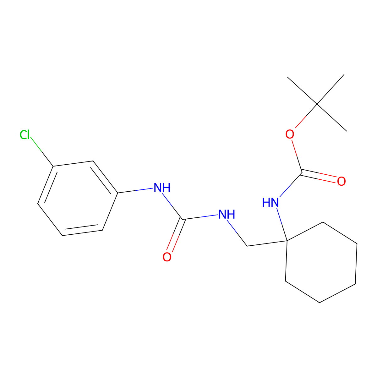 tert-butyl N-[1-({[(3-chlorophenyl)carbamoyl]amino}methyl)cyclohexyl]carbamate molecular structure, CAS 1253528-06-1