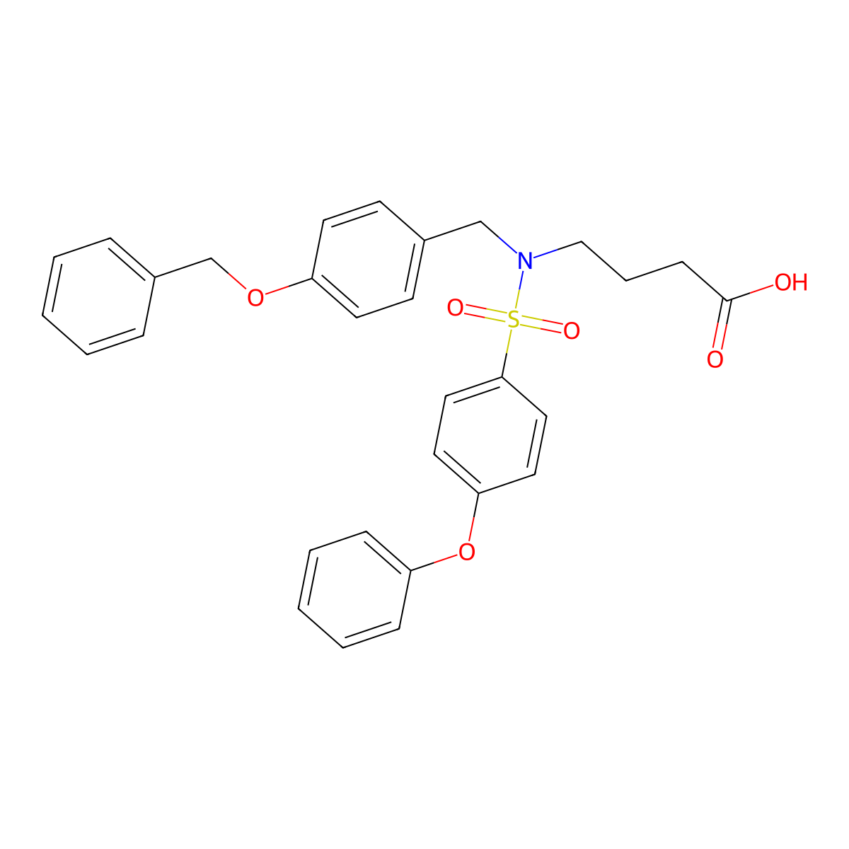 4-(N-{[4-(Benzyloxy)phenyl]methyl}4-phenoxybenzenesulfonamido)butanoic acid molecular structure, CAS 1253528-10-7