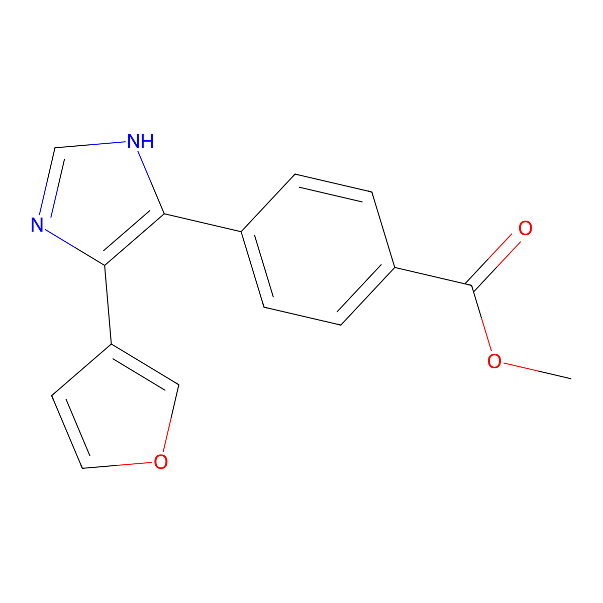 methyl 4-[5-(furan-3-yl)-1H-imidazol-4-yl]benzoate molecular structure, CAS 1253528-18-5
