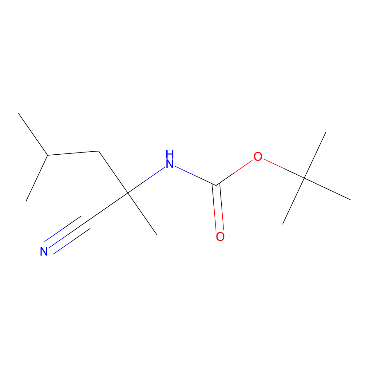 tert-butyl N-(1-cyano-1,3-dimethylbutyl)carbamate molecular structure, CAS 1253528-20-9