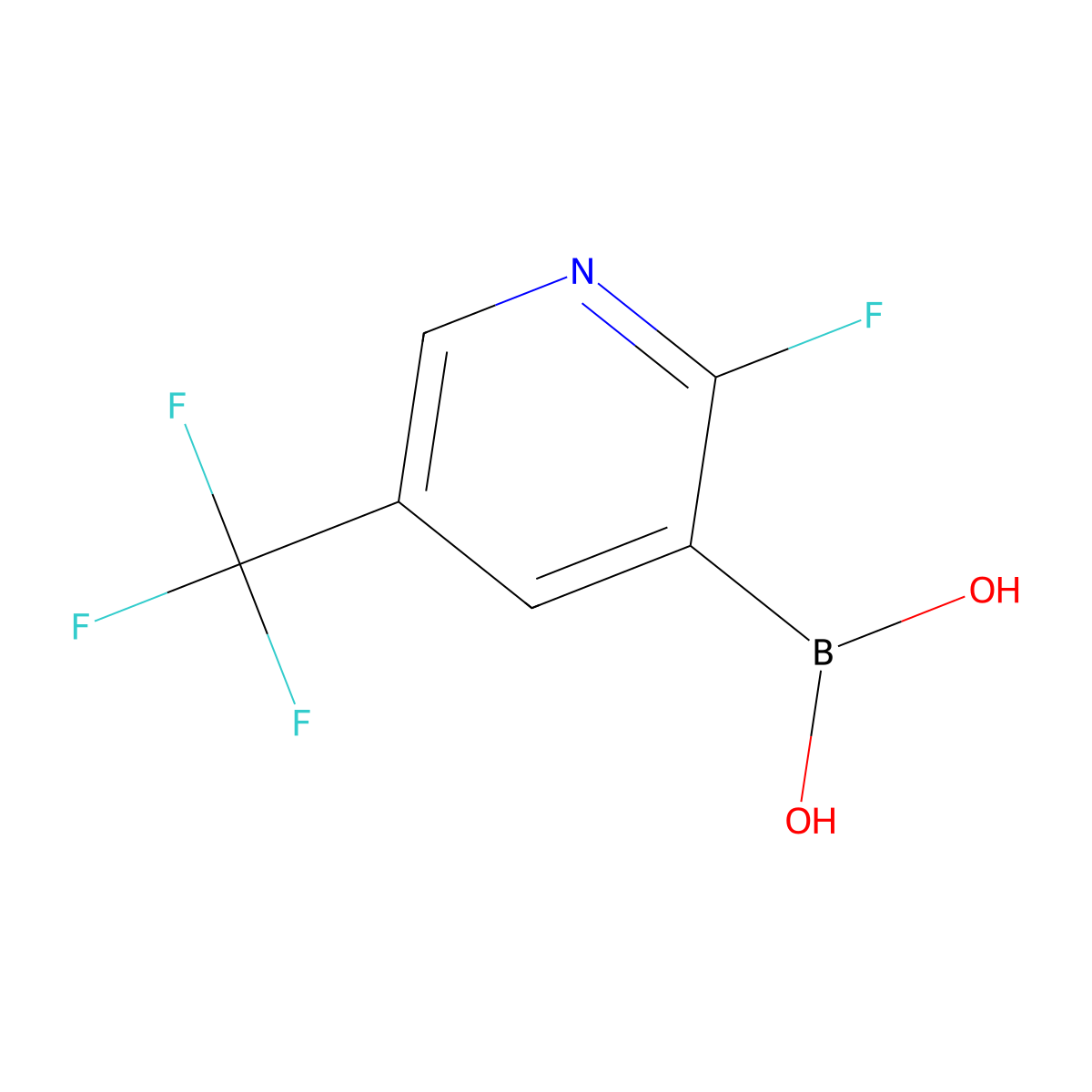 2-Fluoro-5-(trifluoromethyl)pyridin-3-ylboronic acid molecular structure, CAS 1253569-51-5