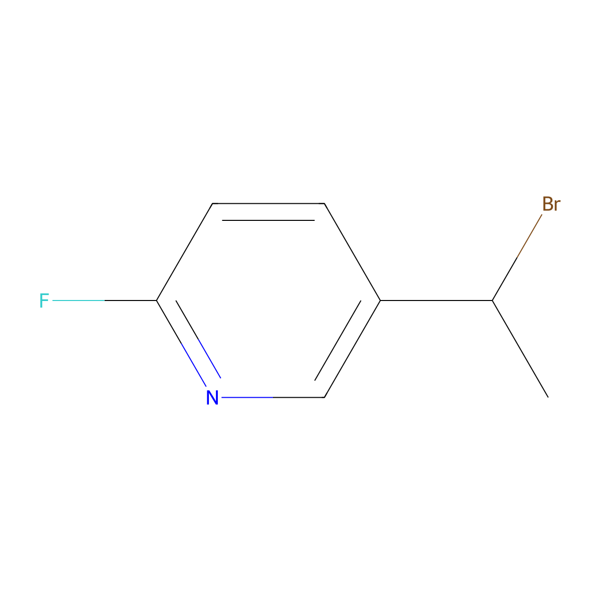 5-(1-Bromoethyl)-2-fluoropyridine molecular structure, CAS 1253571-23-1