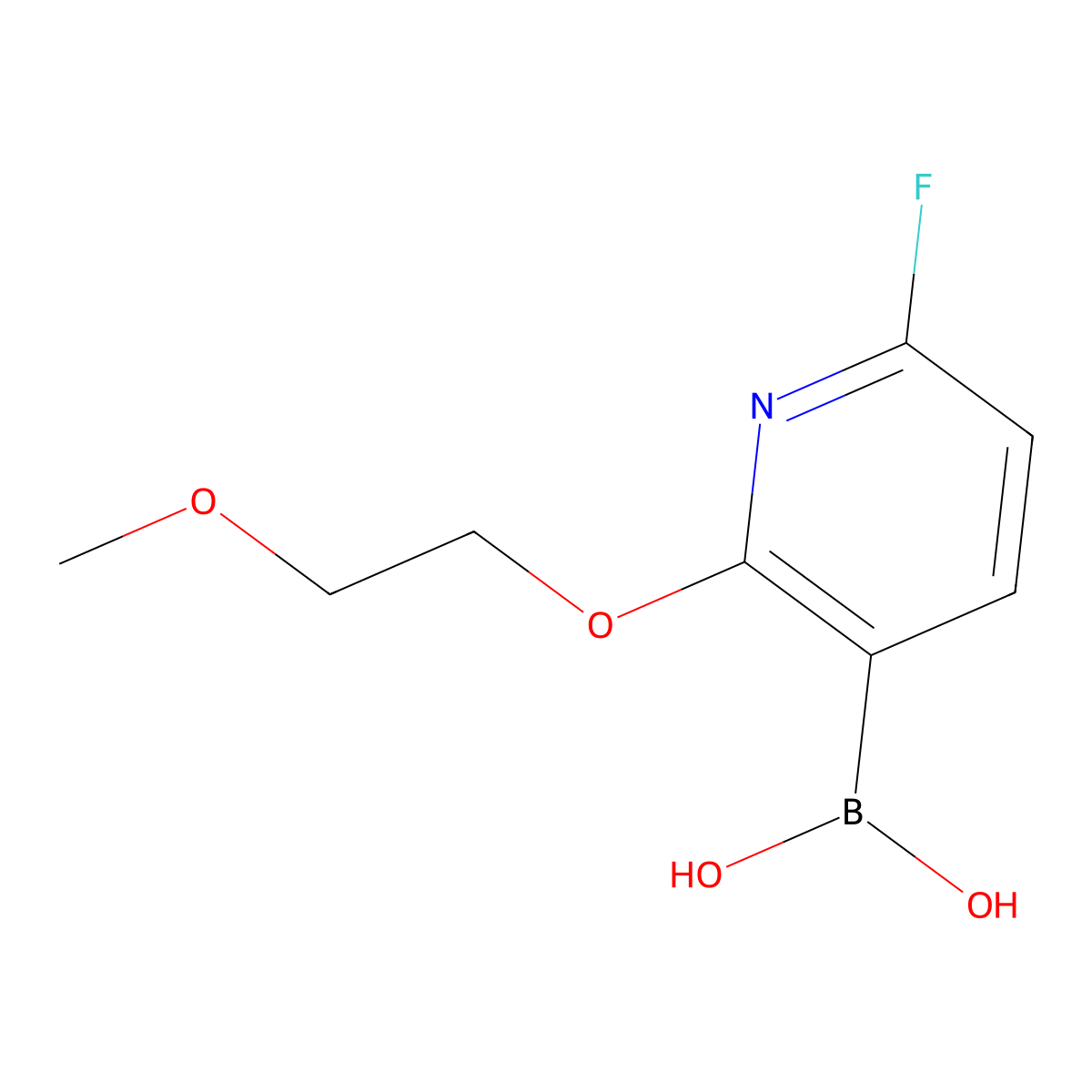 6-Fluoro-2-(2-methoxyethoxy)pyridin-3-ylboronic acid molecular structure, CAS 1253575-62-0