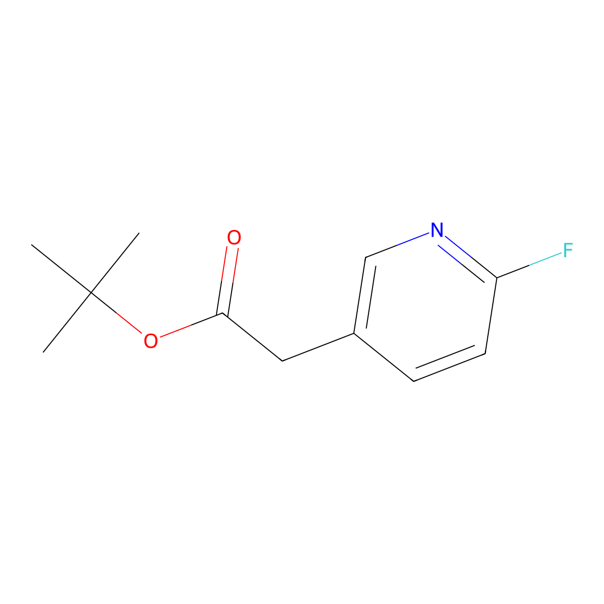 Tert-butyl 2-(6-fluoropyridin-3-yl)acetate molecular structure, CAS 1253577-16-0