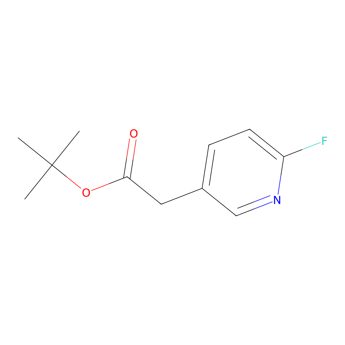 Tert-butyl 2-(6-fluoropyridin-3-yl)acetate molecular structure, CAS 1253577-16-0