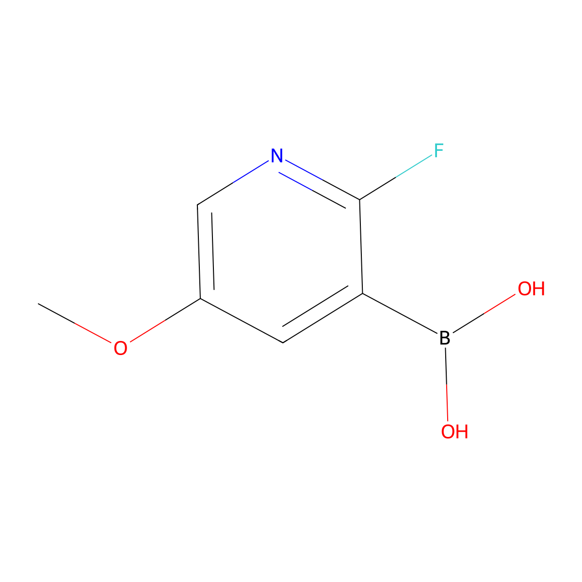 2-Fluoro-5-methoxypyridine-3-boronic acid molecular structure, CAS 1253577-76-2