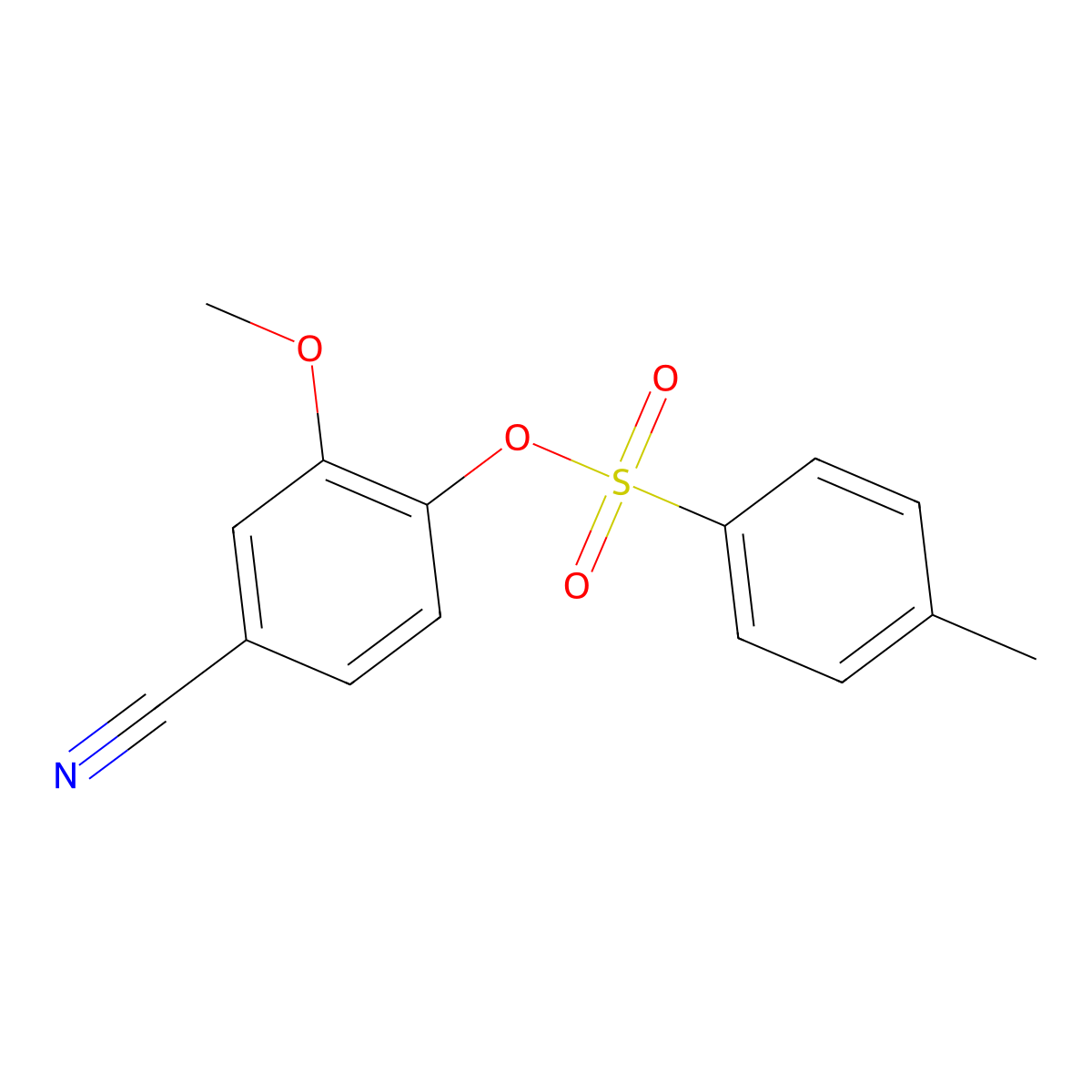 4-Cyano-2-methoxyphenyl 4-methylbenzene-1-sulfonate molecular structure, CAS 1253579-66-6