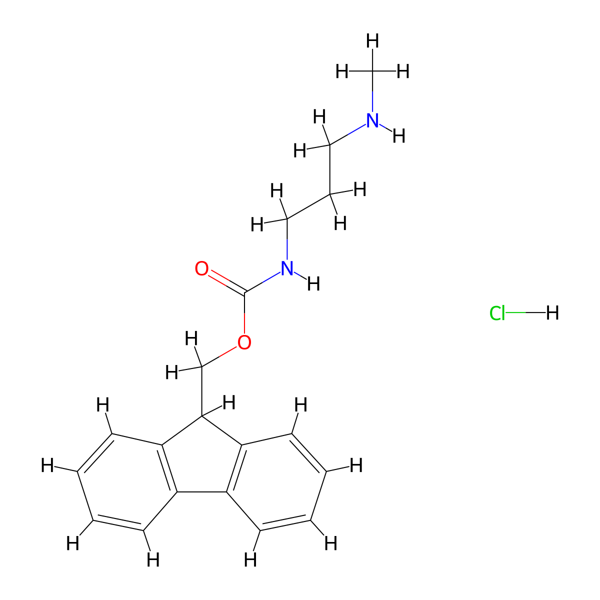 N-Fmoc-3-methylamino propylamine HCl molecular structure, CAS 1253582-19-2