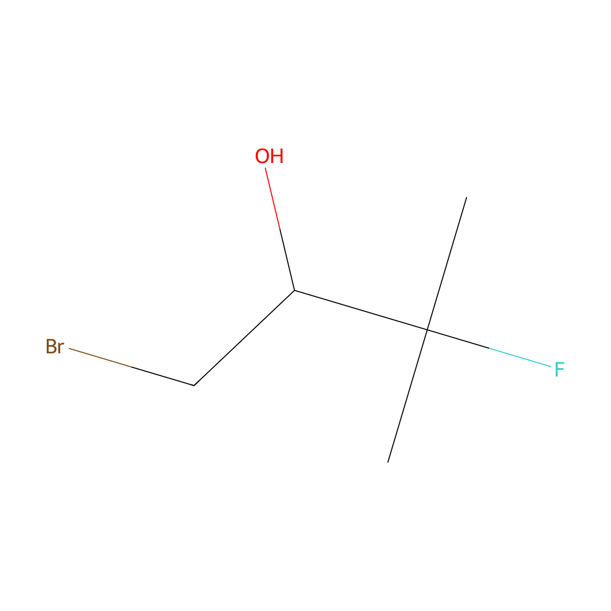 1-Bromo-3-fluoro-3-methylbutan-2-ol molecular structure, CAS 125363-50-0