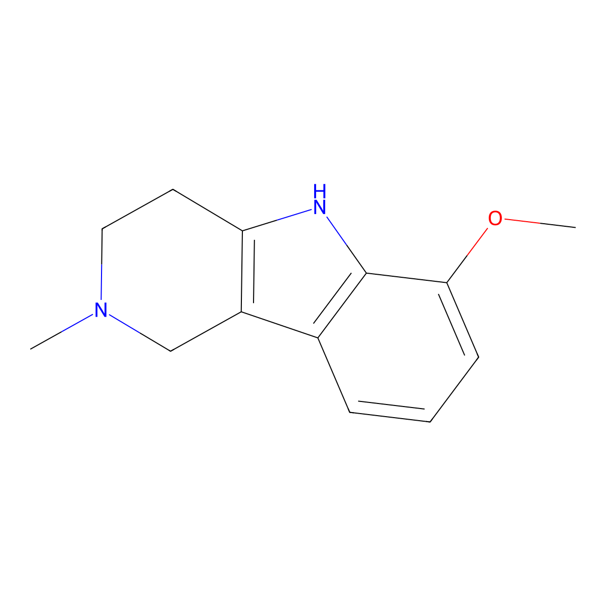 6-methoxy-2-methyl-1H,2H,3H,4H,5H-pyrido(4,3-b)indole molecular structure, CAS 1253640-41-3