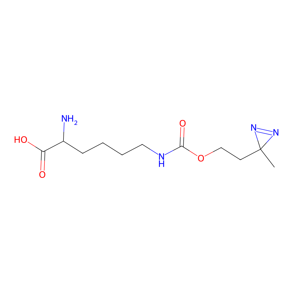 N6-((2-(3-Methyl-3H-diazirin-3-yl)ethoxy)carbonyl)-L-lysine molecular structure, CAS 1253643-88-7
