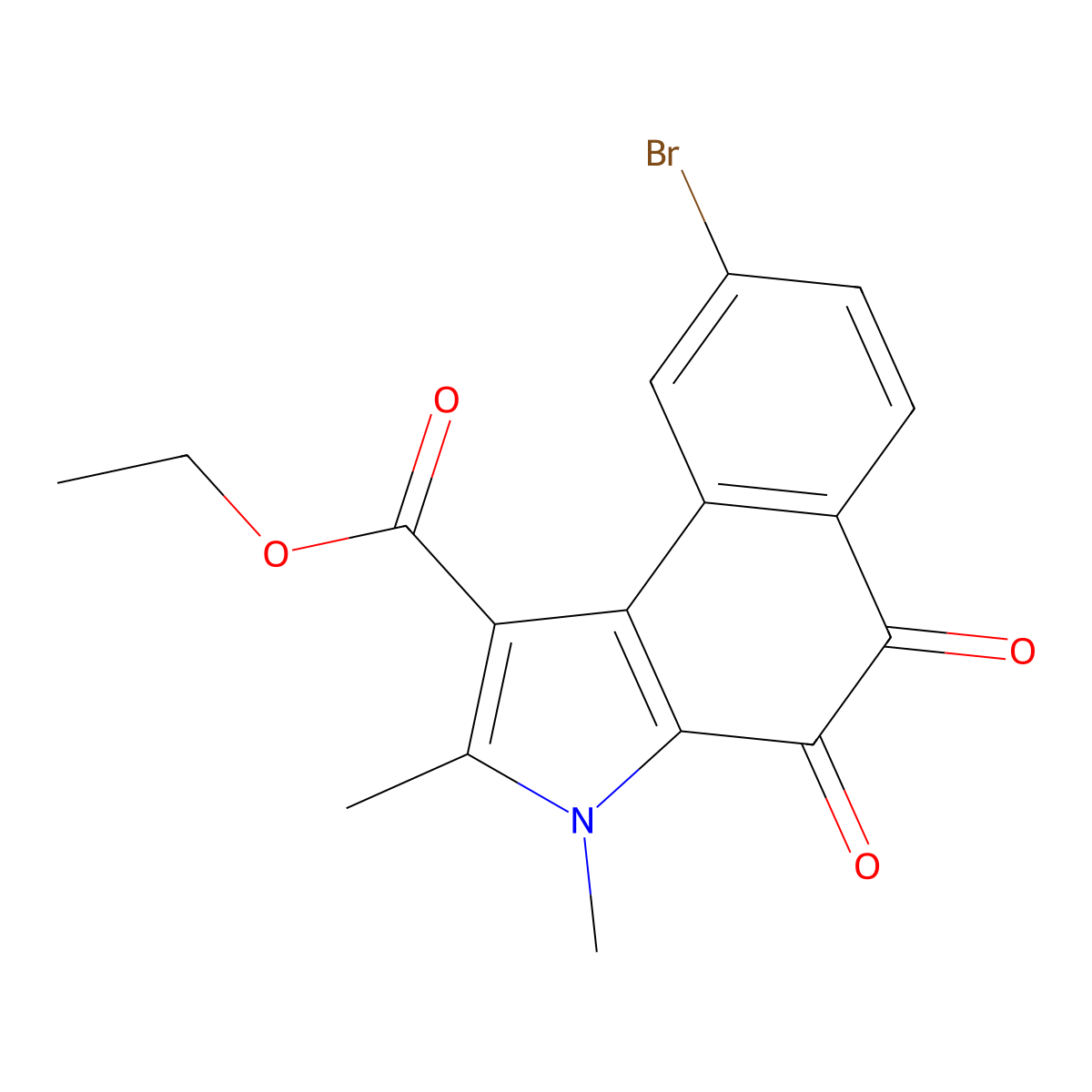 ethyl 8-bromo-2,3-dimethyl-4,5-dioxo-4,5-dihydro-3H-benzo[e]indole-1-carboxylate molecular structure, CAS 125365-47-1