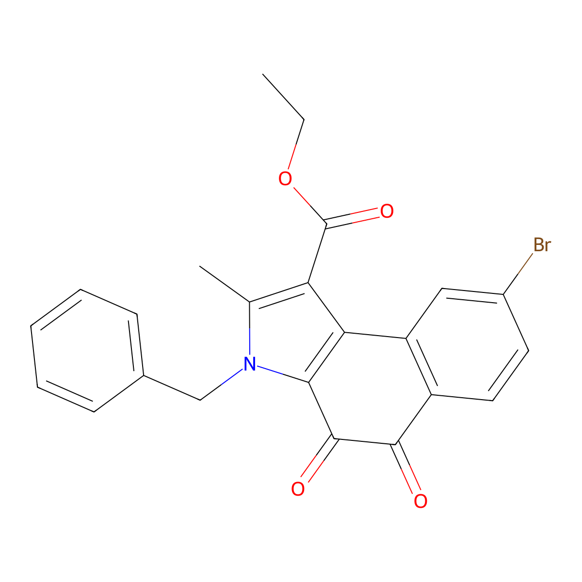 ethyl 3-benzyl-8-bromo-2-methyl-4,5-dioxo-4,5-dihydro-3H-benzo[e]indole-1-carboxylate molecular structure, CAS 125365-49-3
