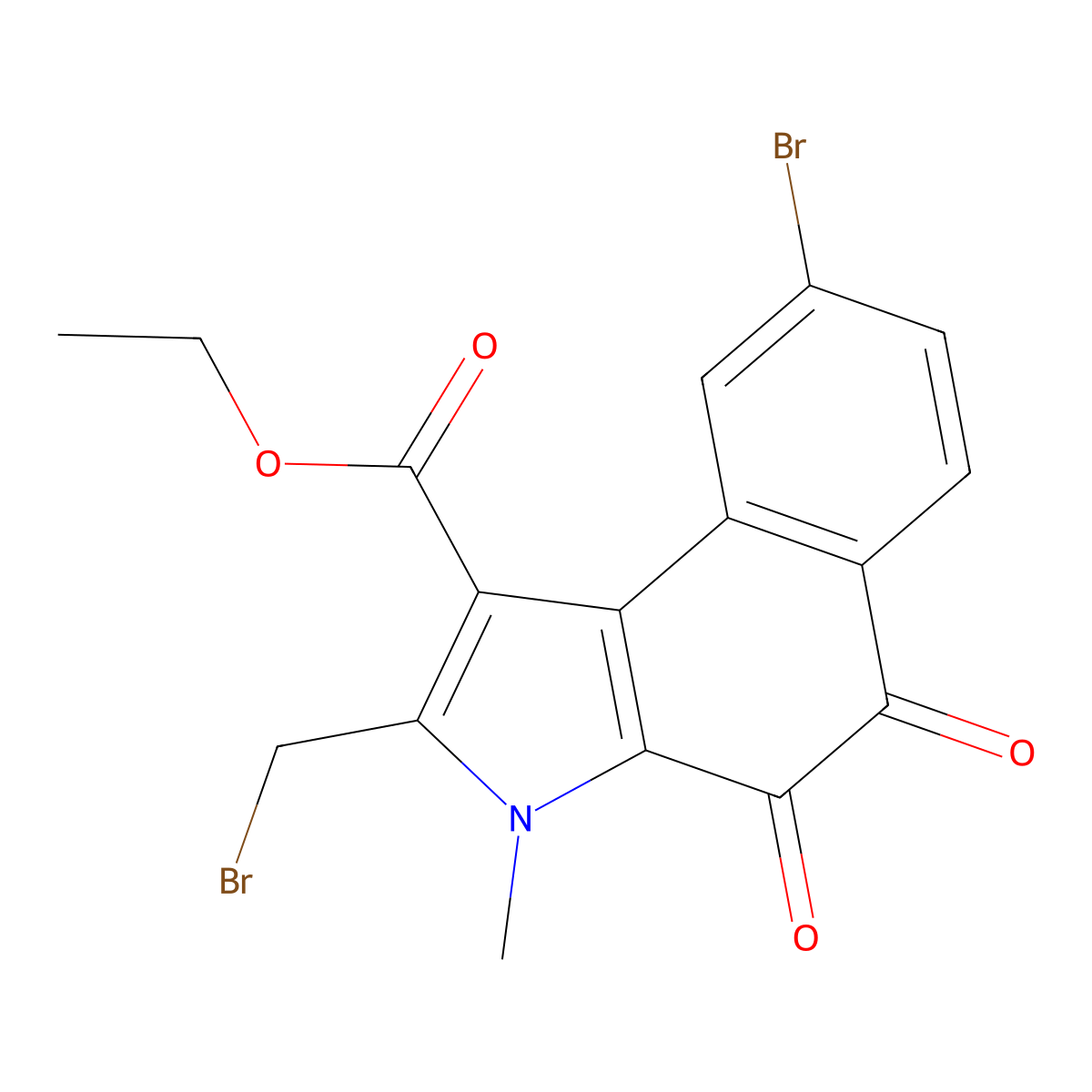 ethyl 8-bromo-2-(bromomethyl)-3-methyl-4,5-dioxo-4,5-dihydro-3H-benzo[e]indole-1-carboxylate molecular structure, CAS 125365-59-5