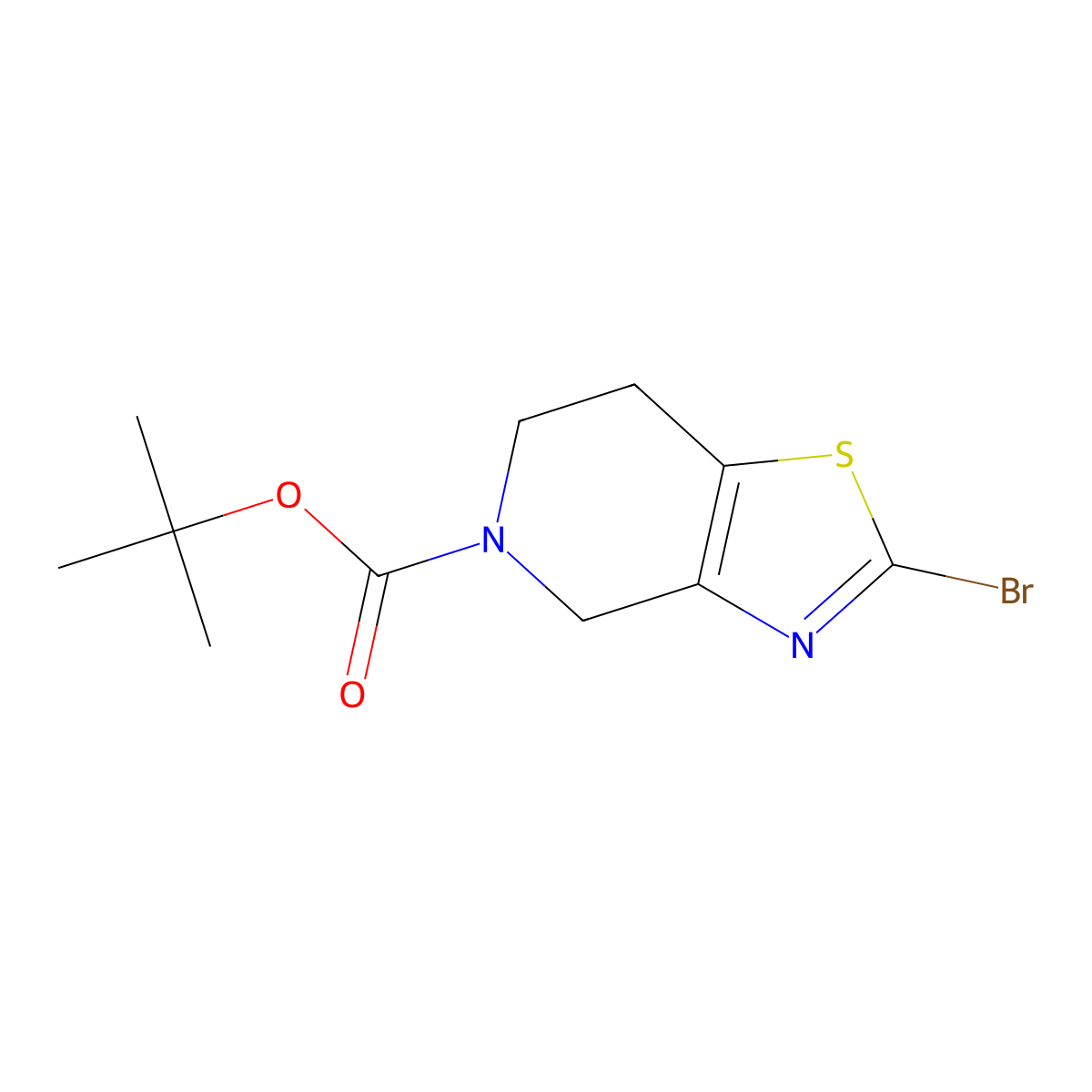 tert-Butyl 2-bromo-6,7-dihydrothiazolo[4,5-c]pyridine-5(4H)-carboxylate molecular structure, CAS 1253654-37-3