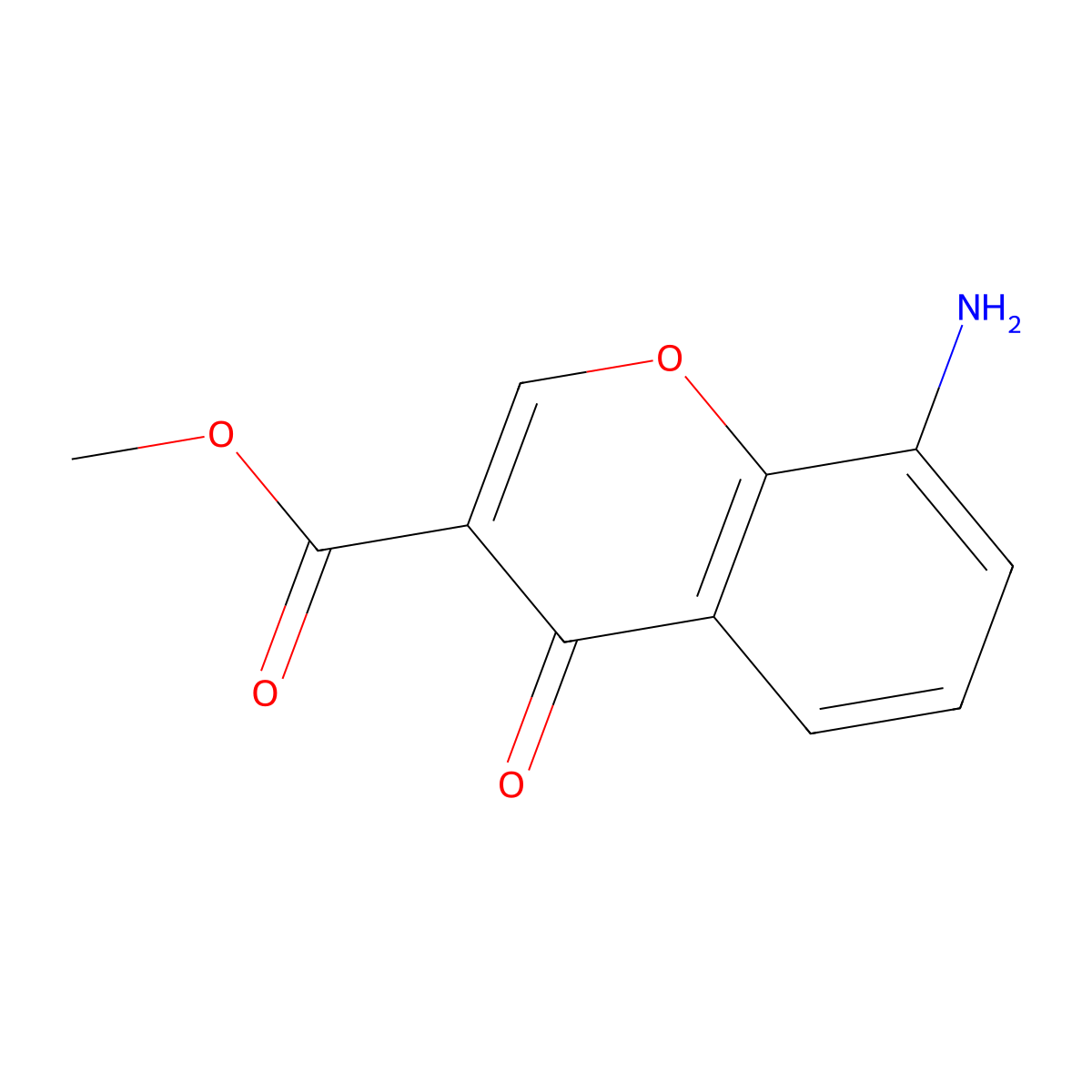 Methyl 8-amino-4-oxo-4H-chromene-3-carboxylate molecular structure, CAS 1253654-50-0